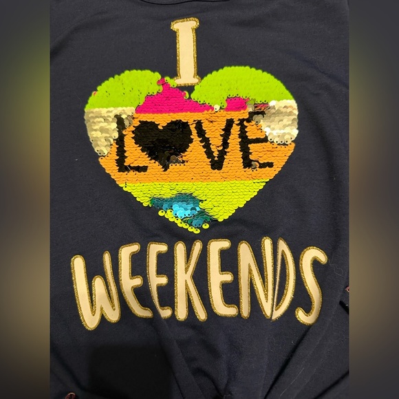 ❤️  girls navy blue with color changing sequins sweater. New - Picture 4 of 9